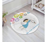 JHAOUNUK Tappeto Bagno Super Assorbente Tappetino per Doccia Microfibra,Asciugatura Rapida Tappetino Doccia per,prima comunione. Angelo con Crocifisso,60x60cm