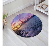 JHAOUNUK Tappeto Bagno Super Assorbente Tappetino per Doccia Microfibra,Asciugatura Rapida Tappetino Doccia per,Golden Gate Bridge San Francisco USA Bellissimo tramonto Vasto oceano Edifici fa,60x60cm