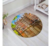 JHAOUNUK Tappeto Bagno Super Assorbente Tappetino per Doccia Microfibra,Asciugatura Rapida Tappetino Doccia per,Paesaggio urbano, vecchi edifici ad Amsterdam Noord Ferry Città culturale olande,60x60cm
