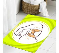JHAOUNUK Tappeto Bagno Super Assorbente Tappetino per Doccia Microfibra,Asciugatura Rapida Tappetino Doccia per,Gamer, Illustrazione di intrattenimento del braccio di un uomo forte con l'icona,60x90cm