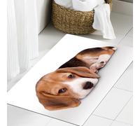 JHAOUNUK Tappeto Bagno Super Assorbente Tappetino per Doccia Microfibra,Asciugatura Rapida Tappetino Doccia per,Natura sdraiata Bella piccola depressione Cane carino Beagle cucciolo Wit animal,60x90cm