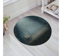 JHAOUNUK Tappeto Bagno Super Assorbente Tappetino per Doccia Microfibra,Asciugatura Rapida Tappetino Doccia per,Panchina nel parco in una notte buia e misteriosa Foresta spaventosa Tema horror,60x60cm