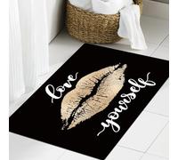 JHAOUNUK Tappeto Bagno Super Assorbente Tappetino per Doccia Microfibra,Asciugatura Rapida Tappetino Doccia per,Ama te stesso Pensiero positivo Cuore Amore Detto Regalo di compleanno per la fa,60x90cm
