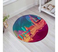 JHAOUNUK Tappeto Bagno Super Assorbente Tappetino per Doccia Microfibra,Asciugatura Rapida Tappetino Doccia per,Paesaggio della superficie di Marte con edifici di colonie. Base di astronauti s,60x60cm