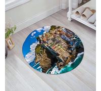 JHAOUNUK Tappeto Bagno Super Assorbente Tappetino per Doccia Microfibra,Asciugatura Rapida Tappetino Doccia per,Fattoria, Mar Mediterraneo Italiano da scogliere Tempo drammatico Mare Cinque Te,60x60cm