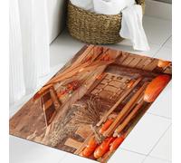 JHAOUNUK Tappeto Bagno Super Assorbente Tappetino per Doccia Microfibra,Asciugatura Rapida Tappetino Doccia per,Decorazione d' di una casa in quercia da favola, sfondo autunnale con zuc,60x90cm