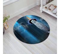 JHAOUNUK Tappeto Bagno Super Assorbente Tappetino per Doccia Microfibra,Asciugatura Rapida Tappetino Doccia per,Divertente gufo polare con cappello da mago seduto su un terreno ricoperto di mu,60x60cm