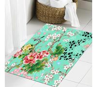 JHAOUNUK Tappeto Bagno Super Assorbente Tappetino per Doccia Microfibra,Asciugatura Rapida Tappetino Doccia per,Fiore Acquerello Fiore che sboccia,60x90cm