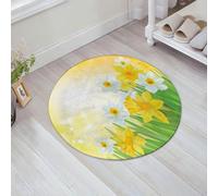 JHAOUNUK Tappeto Bagno Super Assorbente Tappetino per Doccia Microfibra,Asciugatura Rapida Tappetino Doccia per,Narciso,Giardino di narcisi Narciso Rinascita e nuovi inizi Celebrazione Grafica,60x60cm