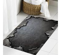 JHAOUNUK Tappeto Bagno Super Assorbente Tappetino per Doccia Microfibra,Asciugatura Rapida Tappetino Doccia per,Moderno, Grunge Sfondo metallico Digitale evidenziato incrinato futurista,60x90cm
