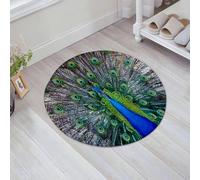 JHAOUNUK Tappeto Bagno Super Assorbente Tappetino per Doccia Microfibra,Asciugatura Rapida Tappetino Doccia per,Magnifico ritratto di pavone con piume colorate e vivaci, motivo fotografico, bl,60x60cm