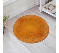 JHAOUNUK Tappeto Bagno Super Assorbente Tappetino per Doccia Microfibra,Asciugatura Rapida Tappetino Doccia per,Sfondo ornamentale rotondo arancione colorato,60x60cm