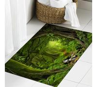 JHAOUNUK Tappeto Bagno Super Assorbente Tappetino per Doccia Microfibra,Asciugatura Rapida Tappetino Doccia per,Giungle tropicali profonde del sud-est asiatico in agosto,60x90cm