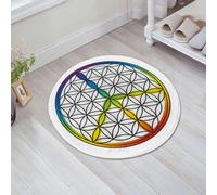 JHAOUNUK Tappeto Bagno Super Assorbente Tappetino per Doccia Microfibra,Asciugatura Rapida Tappetino Doccia per,Fiore della vita e segno di pace combinati in un unico simbolo. Illustrazione ve,60x60cm