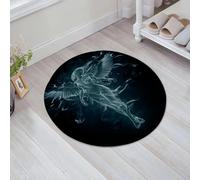 JHAOUNUK Tappeto Bagno Super Assorbente Tappetino per Doccia Microfibra,Asciugatura Rapida Tappetino Doccia per,angelo con serpente e rose,60x60cm