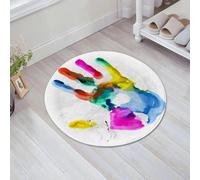JHAOUNUK Tappeto Bagno Super Assorbente Tappetino per Doccia Microfibra,Asciugatura Rapida Tappetino Doccia per,Primo piano dell'impronta colorata di una mano su sfondo bianco.,60x60cm