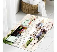 JHAOUNUK Tappeto Bagno Super Assorbente Tappetino per Doccia Microfibra,Asciugatura Rapida Tappetino Doccia per,Bici, pietra rurale europea francese e mediterranea con bici in campagna, Proven,60x90cm