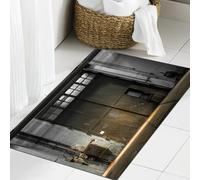 JHAOUNUK Tappeto Bagno Super Assorbente Tappetino per Doccia Microfibra,Asciugatura Rapida Tappetino Doccia per,Complesso industriale, ingresso di un vecchio capannone industriale degli anni ',60x90cm