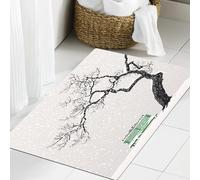 JHAOUNUK Tappeto Bagno Super Assorbente Tappetino per Doccia Microfibra,Asciugatura Rapida Tappetino Doccia per,Illustrazione di un paesaggio invernale con un albero e una panchina. Copia rast,60x90cm