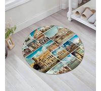 JHAOUNUK Tappeto Bagno Super Assorbente Tappetino per Doccia Microfibra,Asciugatura Rapida Tappetino Doccia per,Collage di foto da Roma. Italia,60x60cm