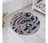 JHAOUNUK Tappeto Bagno Super Assorbente Tappetino per Doccia Microfibra,Asciugatura Rapida Tappetino Doccia per,Carina mappa del traffico stradale di auto e camion vettore astratto modello sen,60x60cm
