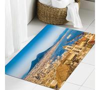 JHAOUNUK Tappeto Bagno Super Assorbente Tappetino per Doccia Microfibra,Asciugatura Rapida Tappetino Doccia per,Città di Napoli con il Vesuvio al tramonto, Campania, Italia Italia,60x90cm