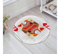 JHAOUNUK Tappeto Bagno Super Assorbente Tappetino per Doccia Microfibra,Asciugatura Rapida Tappetino Doccia per,Carta da gioco regina di cuori con indice jumbo,60x60cm