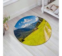 JHAOUNUK Tappeto Bagno Super Assorbente Tappetino per Doccia Microfibra,Asciugatura Rapida Tappetino Doccia per,Natura, Valle rurale delle Alpi Giulie con foto di Paradiso di c,60x60cm