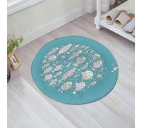 JHAOUNUK Tappeto Bagno Super Assorbente Tappetino per Doccia Microfibra,Asciugatura Rapida Tappetino Doccia per,Scarabocchio comunità di pesciolini che nuotano nella stanza dei bambini cartone,60x60cm