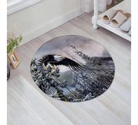 JHAOUNUK Tappeto Bagno Super Assorbente Tappetino per Doccia Microfibra,Asciugatura Rapida Tappetino Doccia per,paesaggio montano innevato con effetto grafico dell'aquila.,60x60cm