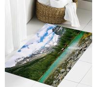 JHAOUNUK Tappeto Bagno Super Assorbente Tappetino per Doccia Microfibra,Asciugatura Rapida Tappetino Doccia per,Paesaggio, Canada Lago O'hara Parco nazionale Yoho con montagne Foto di uno scen,60x90cm