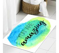 JHAOUNUK Tappeto Bagno Super Assorbente Tappetino per Doccia Microfibra,Asciugatura Rapida Tappetino Doccia per,Stile di vita, sei una citazione ispiratrice incredibile sul design del pennello,60x90cm