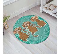 JHAOUNUK Tappeto da bagno morbido, 60 x 60 cm, motivo: scimmie dei cartoni animati, niente di male, antiscivolo, lavabile, morbido tappetino da bagno assorbente