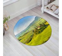 JHAOUNUK Tappeto da bagno morbido, 60 x 60 cm, paesaggio rurale, cipresso lungo il percorso di antiscivolo, lavabile, morbido, assorbente, tappetino da bagno