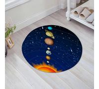 JHAOUNUK Tappeto da bagno morbido, 60 x 60 cm, spaziale, sistema solare con sole, Uranus Venere Giove, Mars Plutone Saturn, antiscivolo, lavabile, morbido tappeto da bagno assorbente