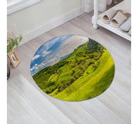 JHAOUNUK Tappeto da bagno morbido, 60 x 60 cm, Toscana, Italia, luce solare, fattoria, piantagione, pianta da strada, verde B, antiscivolo, lavabile, morbido tappeto da bagno assorbente