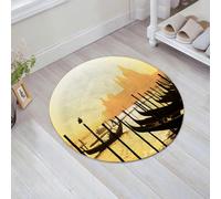 JHAOUNUK Tappeto da bagno morbido, 60 x 60 cm, Venezia, romantica città italiana all'alba della linea Gon, antiscivolo, lavabile, soffice tappeto da bagno, assorbente
