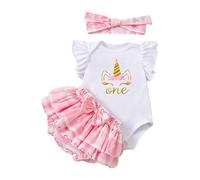 Jhaoyu Baby Girl Primo Compleanno Vestito Dolce Pagliaccetto Con Cake Smash Tuturock Fascia Servizio Fotografico Abbigliamento Festa, Tipo A, 80-86