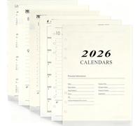 JhavexToy Agenda Settimanale 2026,Formato A5, 6 fori, 176 Pagine, Inserto per Calendario 2026,139 x 206 mm, A5 per Bullet Taccuino da Viaggio Refill Paper per Agenda, Progetti fai da te