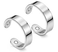 JHAZUN 2 Pcs Anello magnetico per uomo e donna,puro rame magnetico,design grafico classico