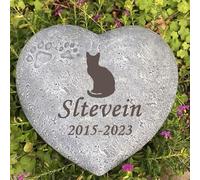 JHB Pietra commemorativa personalizzata per animali domestici con sagome Nome Date Forma di cuore Marcatori di tombe per cani gatti Lapide per cani Lapide commemorativa giardino Stepping Sotne
