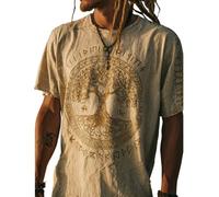 JHBTFQ Maglietta Viking per Uomo Yggdrasil/Albero della Vita Stampa 3D Estate Lino Maniche Corte Medievale Nordico Regalo,Life of Tree,L