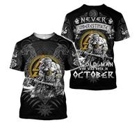 JHBTFQ Proverbi Vichinghi Maglietta Nordico Valhalla Stampato in 3D Estate Ultra Sottile Maniche Corte Camicia Pullover per Uomini Donne,Old Man,5XL