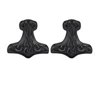 JHBTFQ Vichingo Orecchini per Uomini Donna Acciaio Inossidabile Martello di Thor Mjölnir Nordico Rune Argento/Nero/Oro Gioielli da Regalo,Thor hammer black
