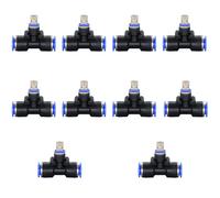 JHCBKFF 10PCS Quick Connector Brass Misting Nozzles with 1/4'' Tees for Outdoor Cooling Mister System, Fog Nozzles Garden Spray Atomizing Nozzle for Landscaping, Air humidification