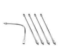 JHCBKFF Confezione da 5 estensioni flessibili per ugelli in ottone, per sistema di nebulizzazione esterna, palo esteso 10/24 UNC per giardino, umidificazione, raffreddamento esterno, controllo della