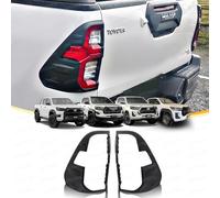 JHCHAN Coperture fanali posteriori per Toyota Hilux 2021-2025 Invincible X | Cornice cava nera opaca per Toyota Hilux, accessori per lampade con 2 lenti bianche divise, 1 paio