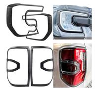 JHCHAN Coprifari e Coperchio fanale posteriore Nero Opaco per Ford Ranger Wildtrak T9 2023 2024 2025 Limited Platinum Raptor modello di veicolo Alta configurazione