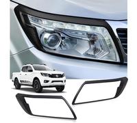 JHCHAN Cornici fari per Nissan Navara 2015-2020, NP300 D23 Navara N-Guard Navara Trek-1° Navara Tekna ABS Cornice fari nero opaco