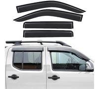 JHCHAN Deflettori d'Aria per Nissan Navara D40 2006-2014 Doppia Cabina 4 Pezzi Fumo Nero Deflettori Antivento